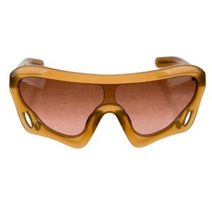 Flatlist x Sp5der amber brown shield tinted gradient lens futuristic sunglasses